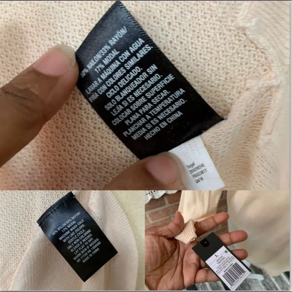 NWT Mossimo Knit Top Peach Sheer Stretch Light Size L Peach Color